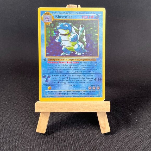 Blastoise Base Set Shadowless 1st Edition "Reprinted" - Picture 2 of 3